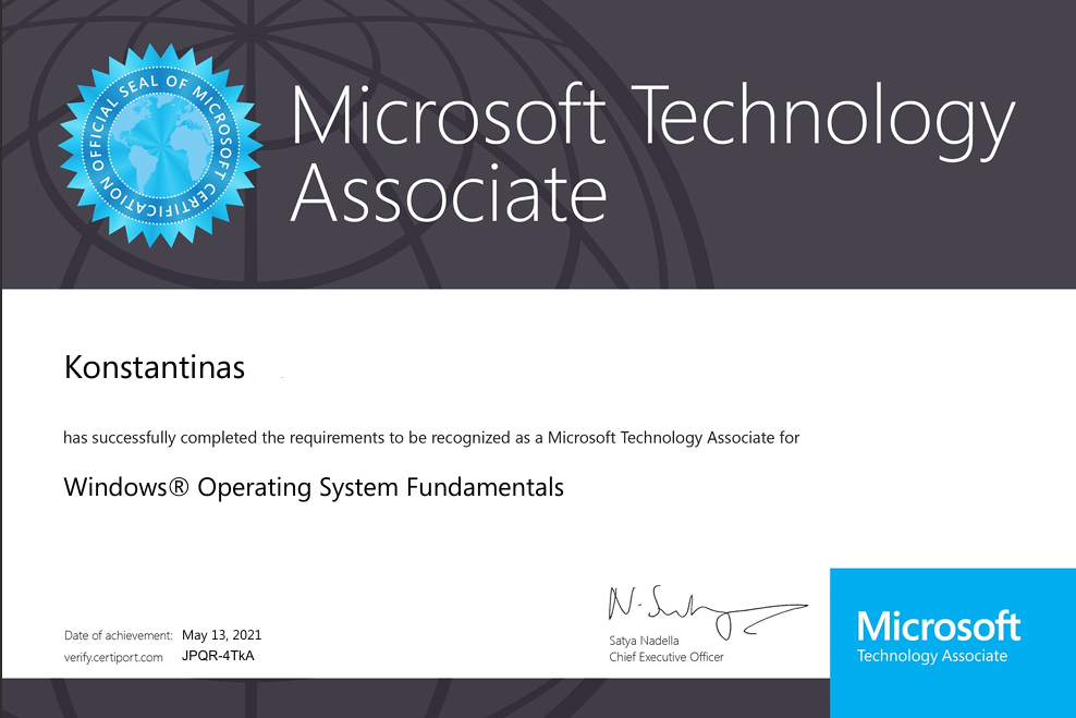 Microsoft Operating Systems Fundamentals